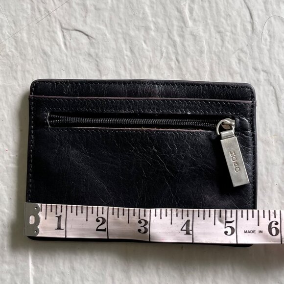 HOBO International Black Leather Card Holder Zip Wallet - Picture 8 of 8